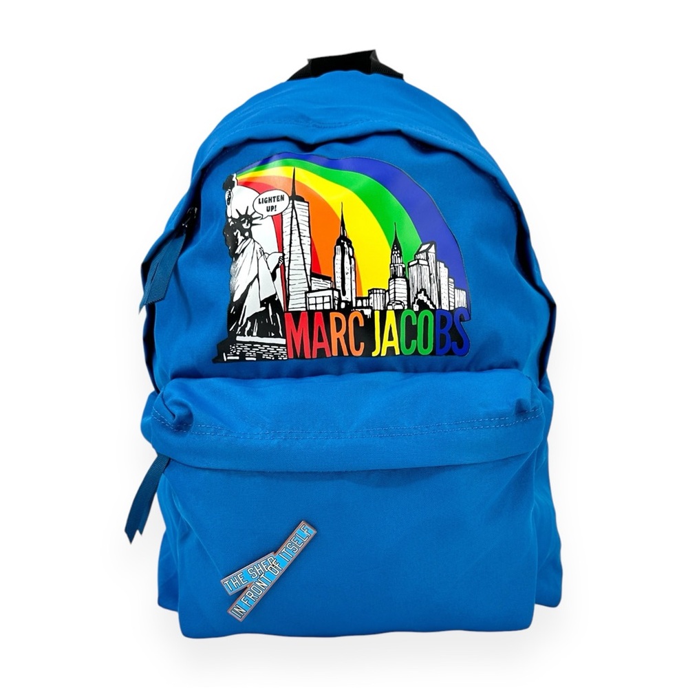 NWT Marc Jacobs Limited Edition New York Skyline Rainbow Blue Nylon Backpack